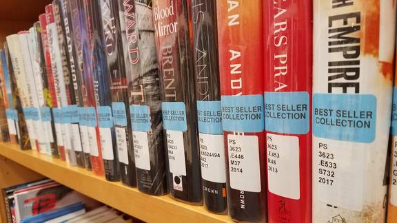 close up of a row of books from the bestseller collection