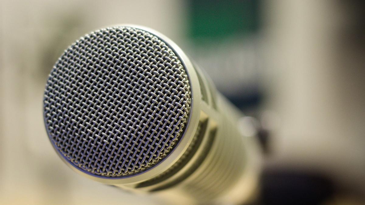a close-up photograph of a microphone
